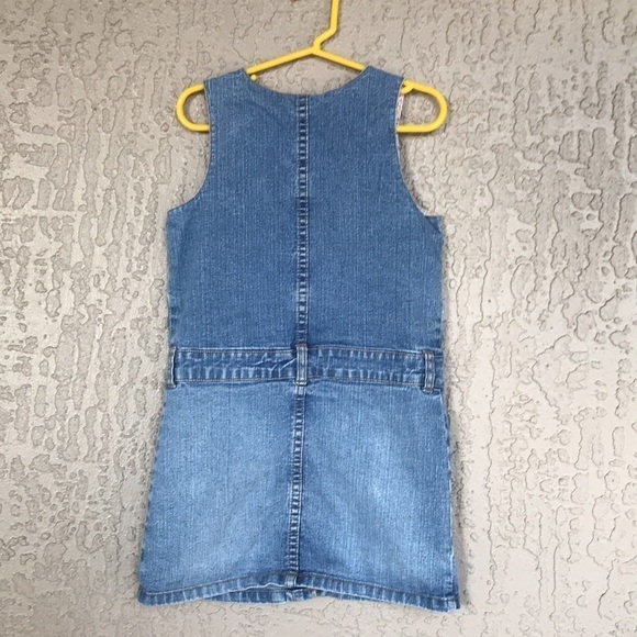 Nautica‎ Floral Embroidered Detail Sleeveless Denim Jumper Dress - Picture 5 of 9